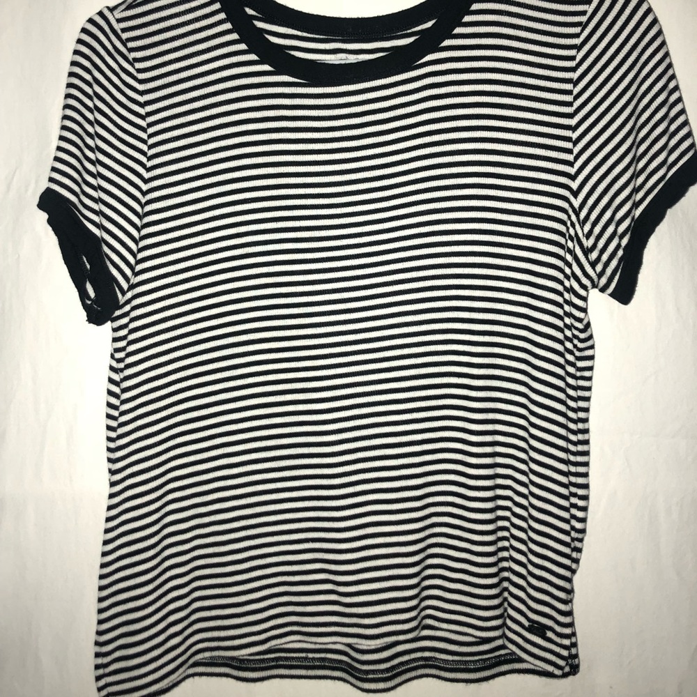 Black and white striped tee